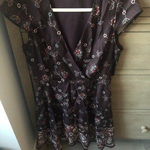 Rebecca Taylor Silk Purple handkerchief hem dress